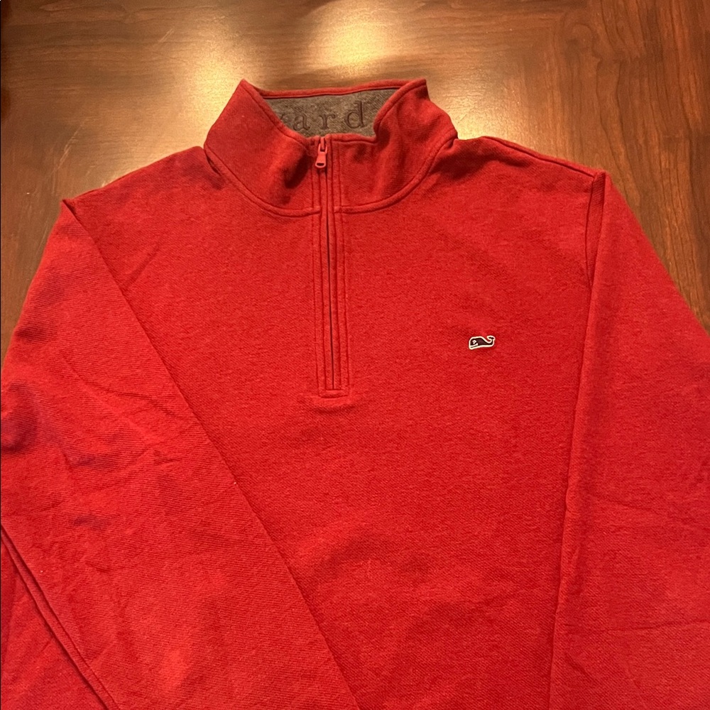 Vineyard Vines Men's Burgundy Zip-Up Sweater